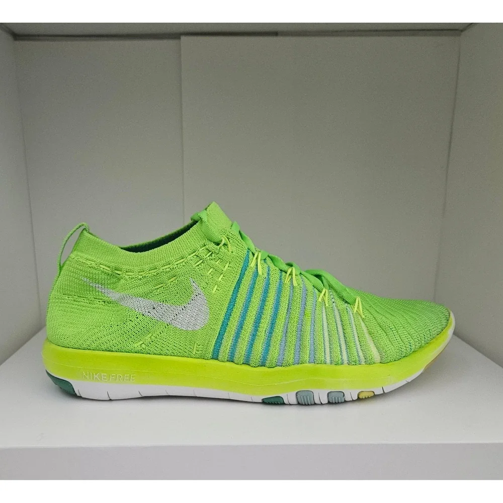 Nike Free Transform Flyknit Running Shoes Women's 6 Lime Green Training